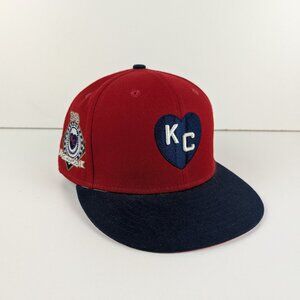 Kansas City Monarchs Hat Negro League Fitted Size 7 1/4 Heart 1942 Rings Crowns.